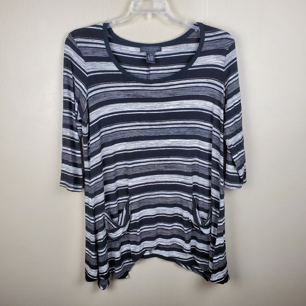 Grace Elements Black & White Striped Tunic - 0X
